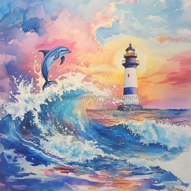 Light House Sign, DCO-13344, Sign For Wreath, 10x10